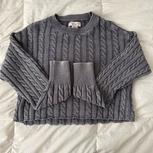 Gray Cable Knit Sweater